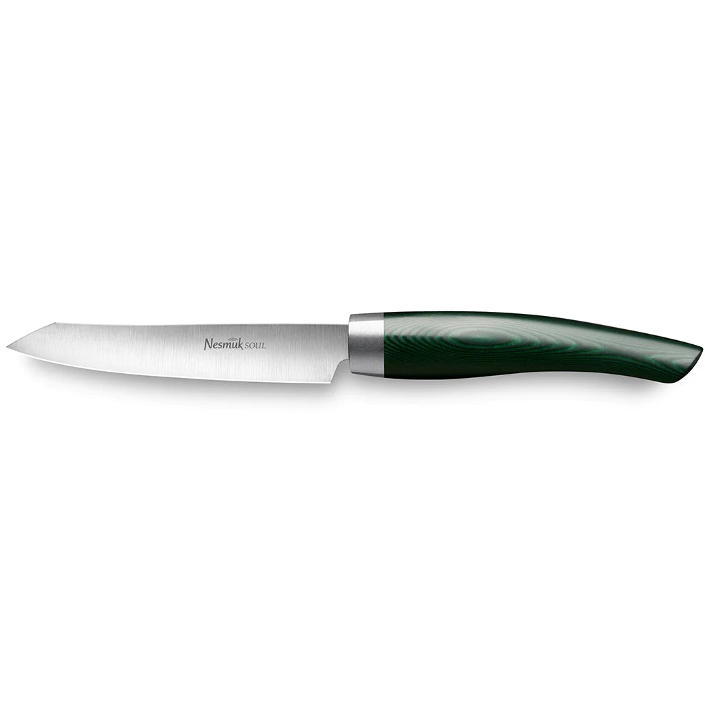 Grønnsakskniv Soul 90 mm-Nesmuk-Micarta Grønn-Kvasse Kniver