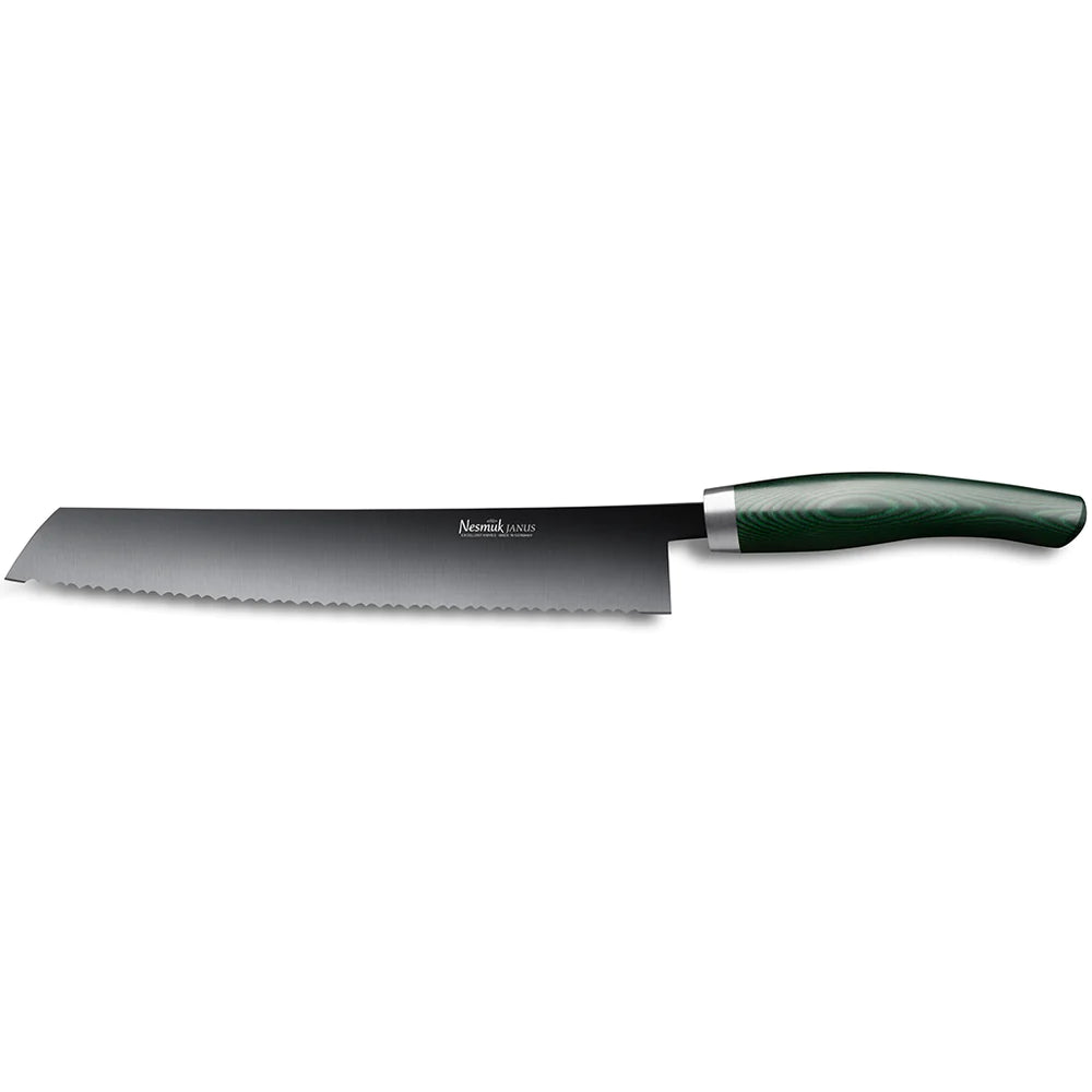 Brødkniv Janus 270 mm-Nesmuk-Micarta Grønn-Kvasse Kniver