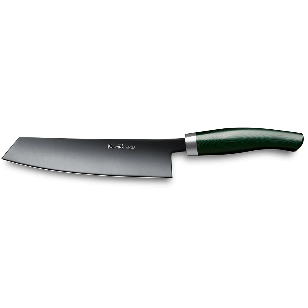 Kokkekniv Janus 180 mm-Nesmuk-Micarta Grønn-Kvasse Kniver
