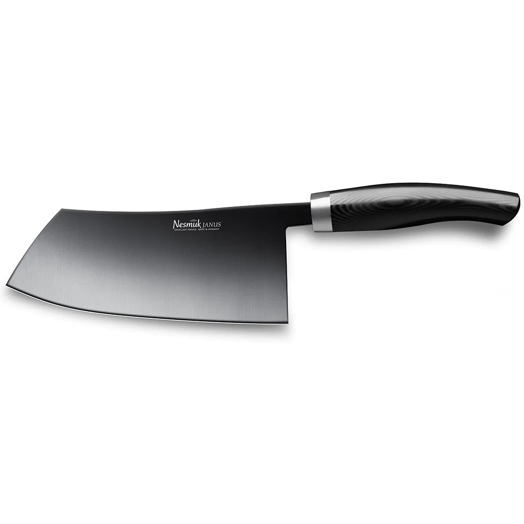Kinesisk kokkekniv Janus 180 mm-Nesmuk-Micarta Sort-Kvasse Kniver