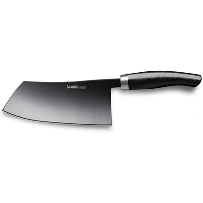 Kinesisk kokkekniv Janus 180 mm-Nesmuk-Micarta Sort-Kvasse Kniver